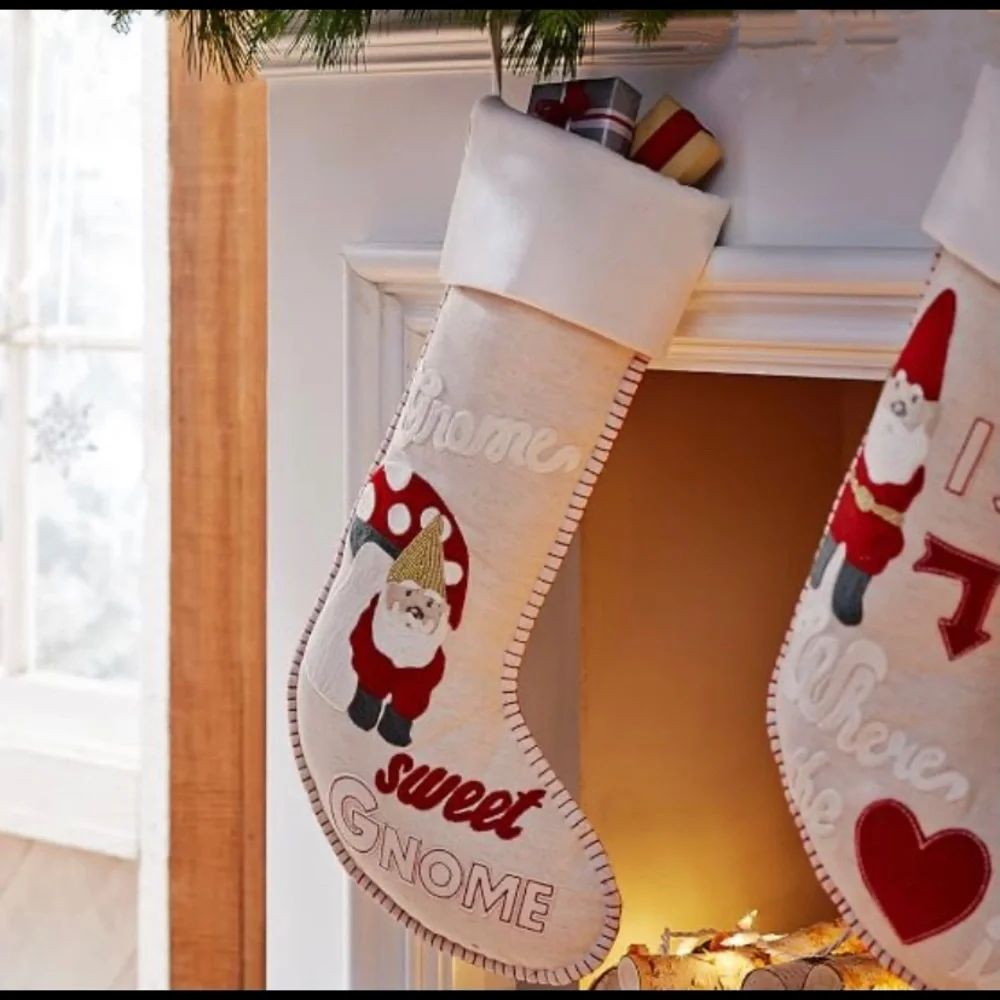🌸New🌸 Pottery Barn Christmas Gnome Stockings NWT